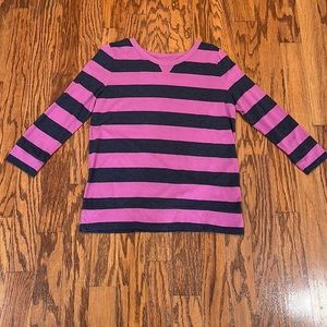 Gap, Women's, 3/4 Sleeve Navy/Purple Striped T-shirt, Size M